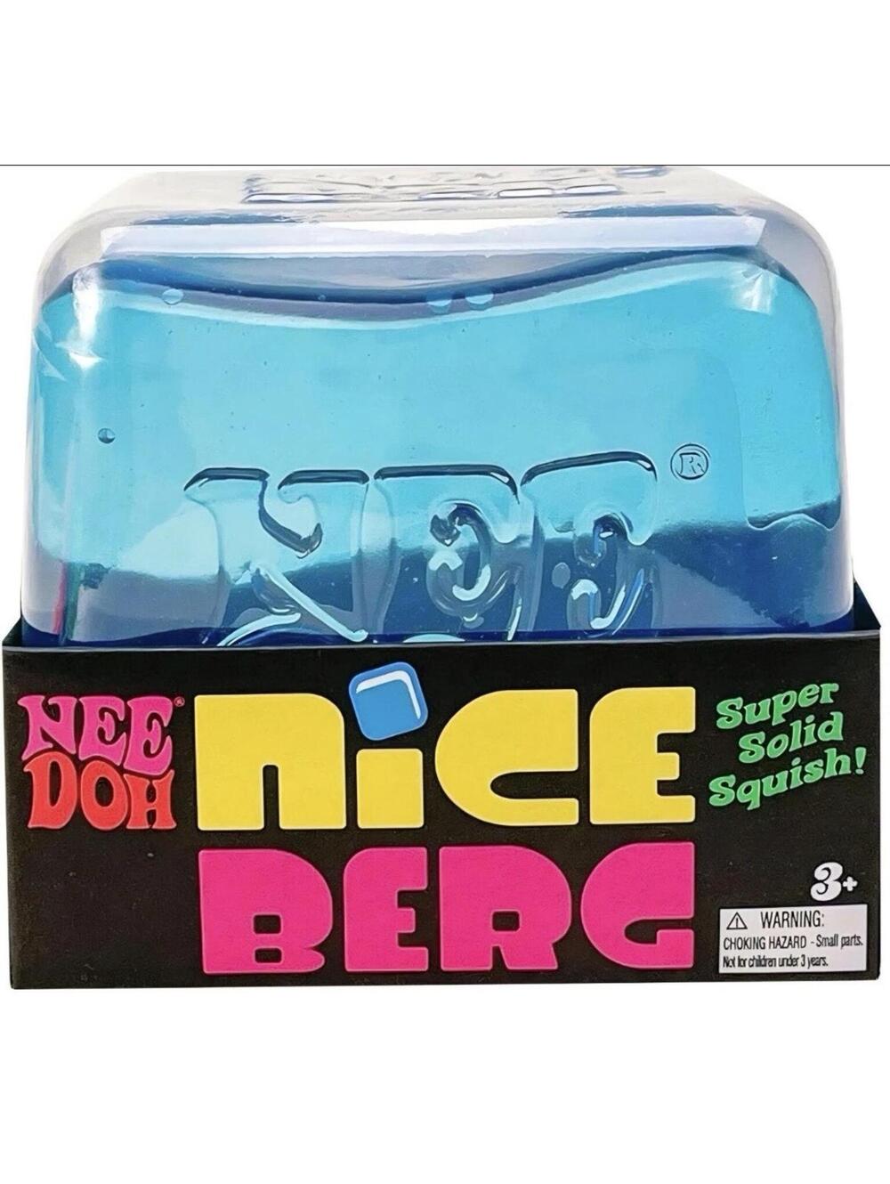 NeeDoh Nice Berg Blue XL Giant Nee Doh Niceberg Solid Squish Cube Ice Block